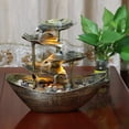 thumbnail image 3 of HomeLife Lotus Leaf Flowing Fountain Decoration for Living Room Screen Foyer Home Decoration LED Atmosphere Night Light Statues Desk Decor, 3 of 13