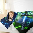 thumbnail image 4 of jejeloiu Gradient Light Game Full Size Comforter Sets,Modern Fashion Gaming Bedding Comforter Set,Green Black Blue Bedding Sets For Boys,Ultra Soft Home Decor Reversible,3 Pieces, 4 of 8