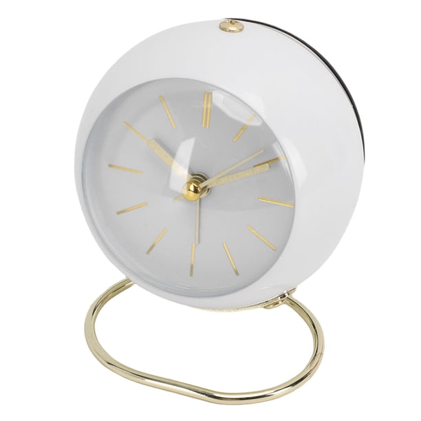 Reloj Despertador Silencioso Con Luz Nocturna, Carcasa De Metal Mate, Reloj Despertador De Escritorio Para Dormitorio, Sala De Estar, Oficina, Funciona