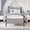 Gray, variant on Senfot Twin Size Velvet Corduroy Fabric Bed Frame, Plywood and Iron Construction, Cone-Shaped Iron Foot, Soft Bag Design, Gray