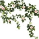 thumbnail image 2 of Enredaderas de rosas artificiales, accesorio para fotografía, hojas artificiales florales para boda, compromiso Rosa claro, 2 of 9