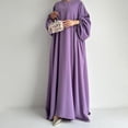 thumbnail image 4 of Womens Dresses Casual Summer Robe Long Sleeve Long Round Neck Loose Temperament Prayer Clothing Eid Ramadam Dress Loose Elegant Dress, 4 of 7