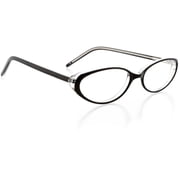 Womens Optical Eyewear - Oval Shape, Plastic Full Rim, Black Crystal
