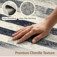 thumbnail image 6 of ODIKA 8'x10' Washable Area Rug Non-Slip Chair-Friendly Mat Striped Vintage Farmhouse Bands Distressed Colorblock Border for Dining Room, Large Office, Lounge, 6 of 7