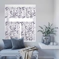 thumbnail image 6 of 3 Piece Kitchen Curtains and Valances Set Purple Grey Botanical Cafe Curtains 36 Inch Length Watercolor Spring Floral Summer Leaf Valance & Tier Curtain for Living Room Bedroom 54"x18"+27"x36"*2, 6 of 6