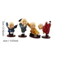 thumbnail image 2 of Buddha Monk Statue Miniature Figurines Sculpture Art Craft Collectible Shelf Desktop Home Garden Car Ornament 4PCS, 2 of 5