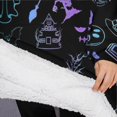 thumbnail image 3 of Oversized Wearable Blanket Hoodie,Black Halloween Ghost Spider Pattern Sherpa Blanket Hoodie with Super Pockets,Super Warm Fuzzy Pullover for Women & Men, 3 of 6