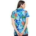thumbnail image 2 of Stylore Womens Hawaiian Shirt Short Sleeve Blouse Tropical Royal Blue 3XL, 2 of 7