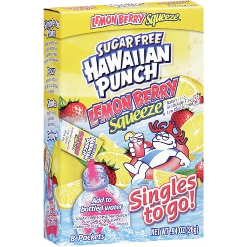 Hawaiian Punch Sugar-Free Lemon Berry Squeeze Drink Mix, 0.74 Oz., 8