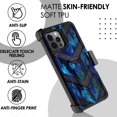 thumbnail image 2 of DALUX Card Holster Kickstand Holster Hybrid Phone Case Cover Compatible with Iphone 15 Pro - 6.1 inch (2023) - Blue Camo Badge, 2 of 3
