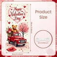 thumbnail image 2 of Teddy Bear Design Valentine's Day Banner Red Truck Romantic Backdrop Rose Flowers Heart Balloons Love Display for Valentine's Day Party Romantic Date Anniversary Celebration, 2 of 9