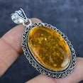 thumbnail image 2 of Baltic Amber Handmade 925 Sterling Silver Jewelry Pendant 2.48", 2 of 2