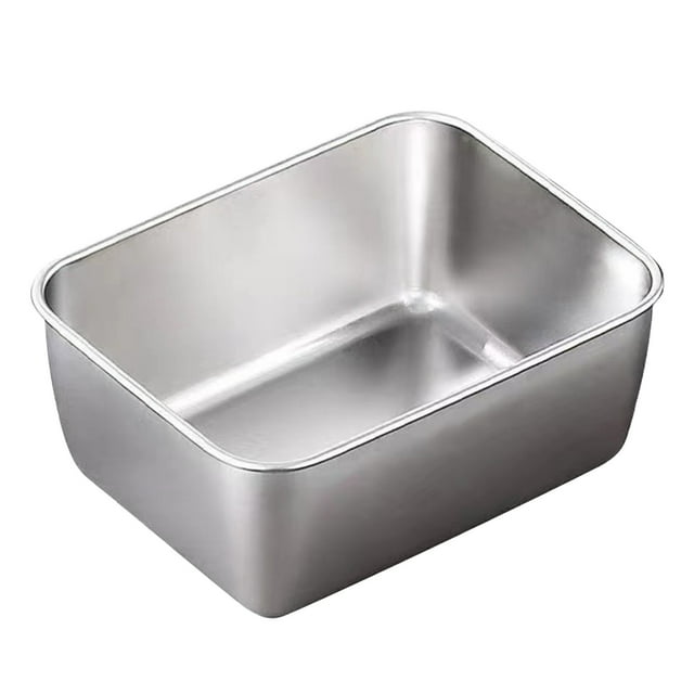 Stainless Steel Food Storage Box | Heavy Gauge Metal Preservation Container with Lid | Rectangular Multi-Purpose Airtight Kitchen Organizer | Large Capacity | 5x20x25cm | Odor Resistant | Easy Clean