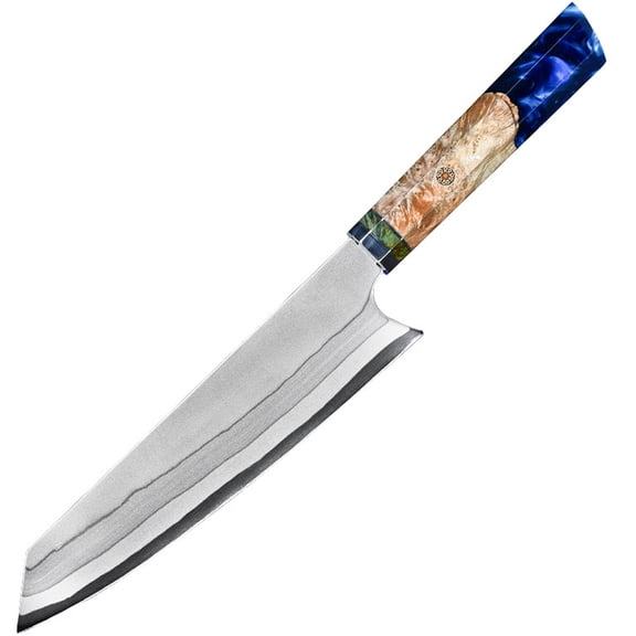 8" Damascus Kitchen Knives Handmade Forged 67 Layers 440C Steel Chef Knife with Octagonal Wooden Handle