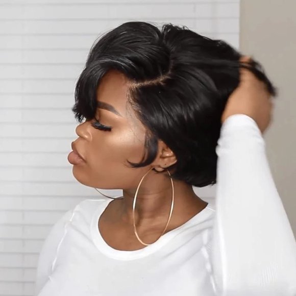 Pixie Cut  Human Hair  Short Curly Human Hair  For Women Straight Bob