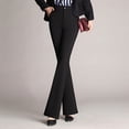 thumbnail image 5 of Fusipu Women Trouser Flared Style High Waist Solid Colors Elastic Formal Long Stretch Office Lady Trouser for Office, 5 of 8