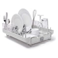 thumbnail image 1 of OXO Good Grips Stainless Steel Foldaway Kitchen Drying Dish Rack w/ Drain, 1 of 8