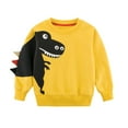 thumbnail image 1 of PMVFHDE Chandails Graphiques Chandails à Manches Longues pour Garçons Tout-Petits Chandail de Sport Dinosaure Chandail Col Rond Jaune 130, 1 of 6