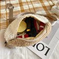 thumbnail image 2 of Bolsa de mano con diseño de oso de peluche suave y cálido para mujer, Mini de cintura con cremallera (blanco) Likrtyny Para Estrenar, 2 of 9