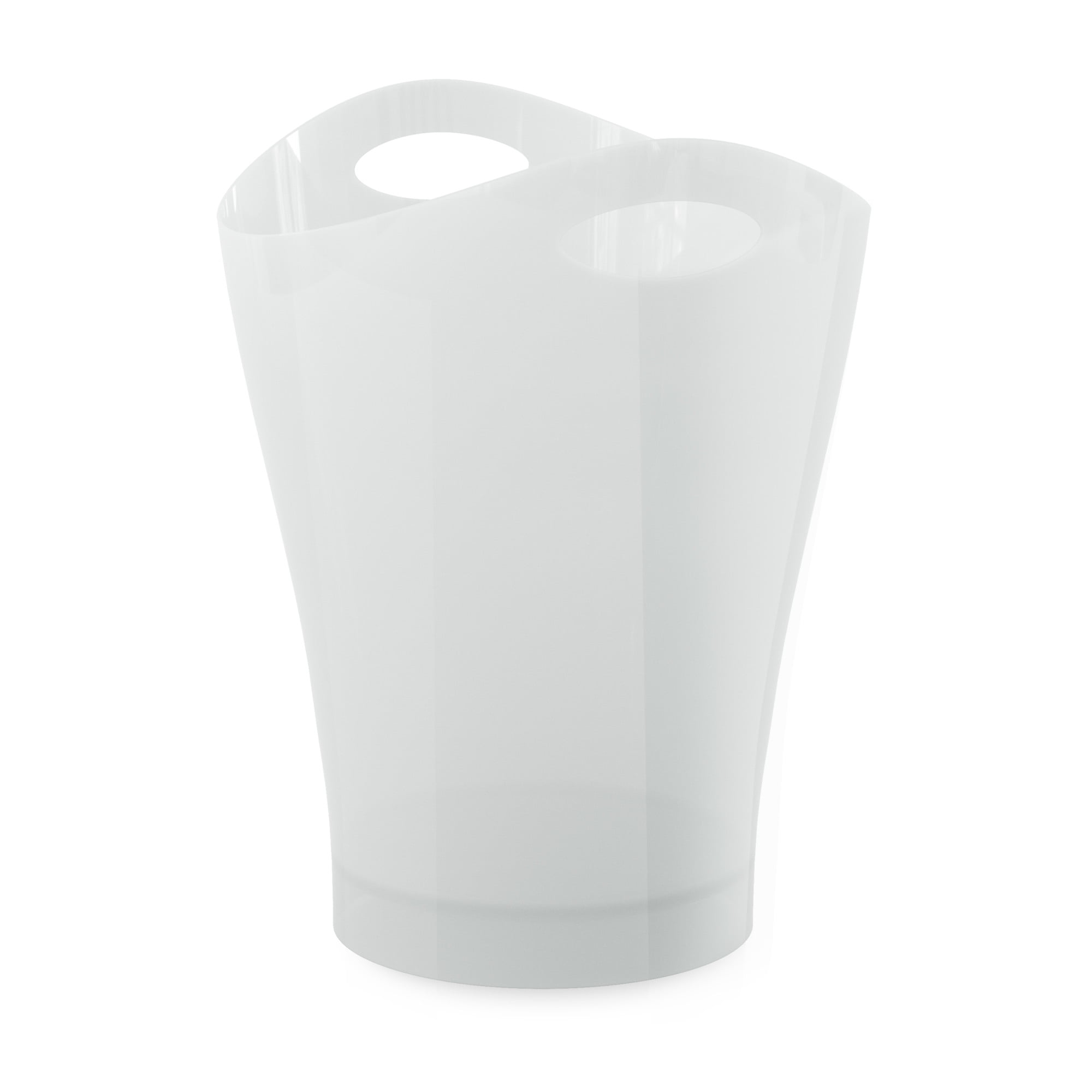 Umbra 2.25 gal Garbino Plastic Open Top Bathroom Trash Can, White