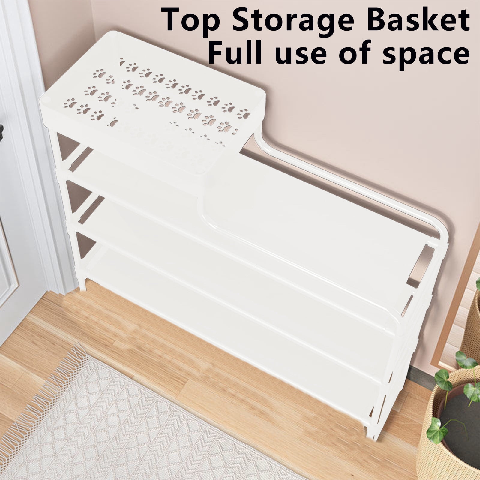SHENGXINY Shoe Rack,Simple Multi-Layer Dust-Proof Shoe Cabinet,Economic Storage for Home,Doorway,Dormitory,Compact Space-Saving Rack White 19.68x16.53x7.08in