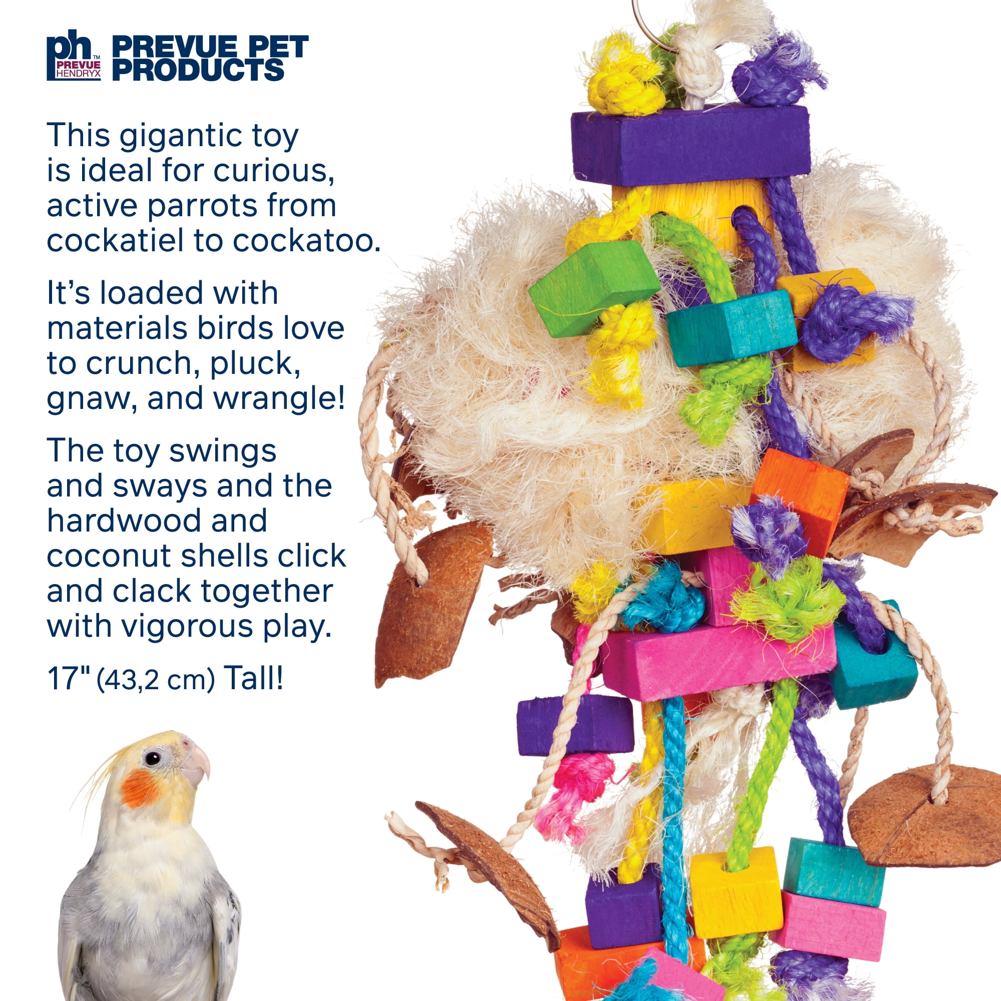 Prevue Pet Products Munchers Delight 3 Piece Bird Toy Bundle - Wood Coco, Paper