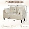 thumbnail image 6 of 48" Soft Corduroy Loveseat Sofa Couch with Soft Cushions and Side Storage Pocket, Sturdy Composite Board & Solid Wood Frame, High Rebound Sponge Sofa Couches for Living Room, Apartment, Beige, 6 of 6