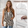 thumbnail image 6 of Uorisanigo Zebra Stripe Long Vest for Women Open Front Women's Suit Vest Top Size L Lightweight Sleeveless Vests Blazer Fashion Outfit, 6 of 7