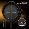 thumbnail image 6 of Utopia Kitchen Cast Iron Skillet 12 Inch Pre-Seasoned Black | Chef Pan, Even Heat Distribution, Stovetop, Oven, Campfire and Grill Safe, Large Skillet, Indoor Outdoor Use, 6 of 9