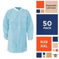 thumbnail image 2 of Sky Blue Disposable Lab Coats, Splash-Proof SPP 45 GSM, 50 Count, XX-Large, 2 of 8