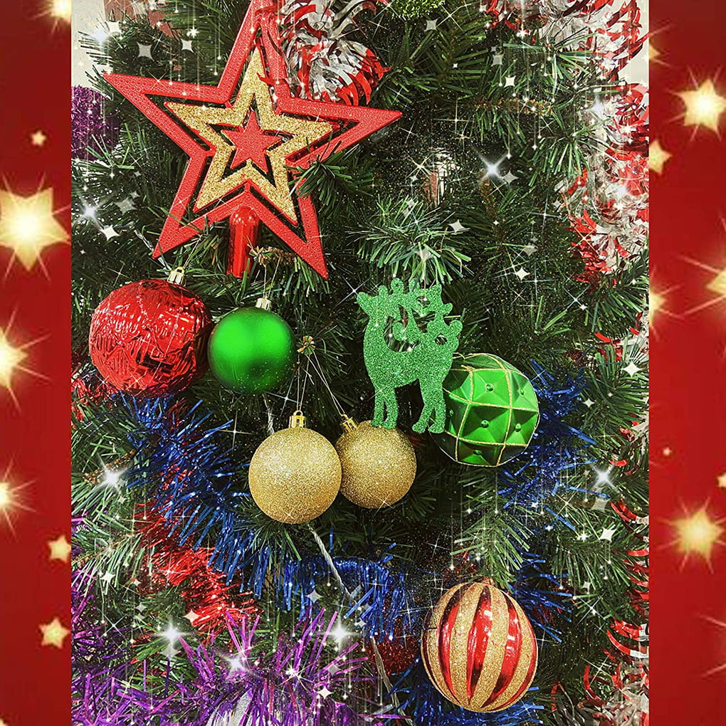 Details about   88 Piece Christmas Tree Ornaments Shatterproof Balls Hanging Baubles Decorative