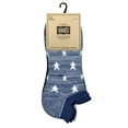 thumbnail image 2 of Hanes Men's 1901 Heritage Heel Shield Cushion No Show Socks 3-Pack White and Sami Blue/White/Black 6-12, 2 of 2