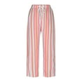 thumbnail image 5 of ShiShine Striped Pants for Women Casual Drawstring Trendy Trousers with Pocket, 5 of 6