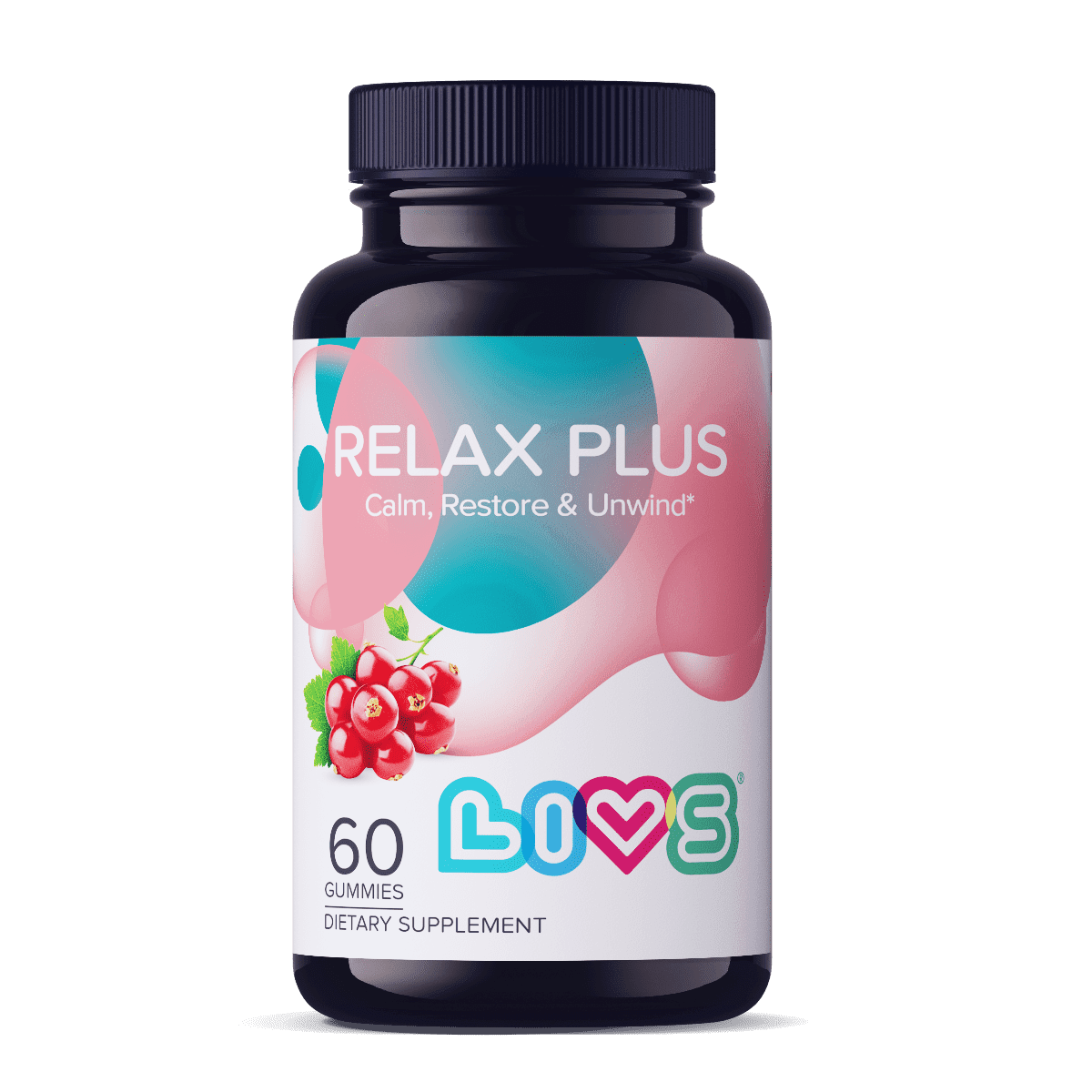LIVS Ashwagandha Gummies, Stress and Anxiety Support, Cherry Flavor, 60 Count