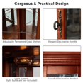 thumbnail image 7 of Tcbosik Corner Display Curio Cabinet with Lights and Adjustable Shelves, Liquor Storage Organizer with Tempered Glass Doors for Living Room, Easy Assembly, Walnut, 7 of 7