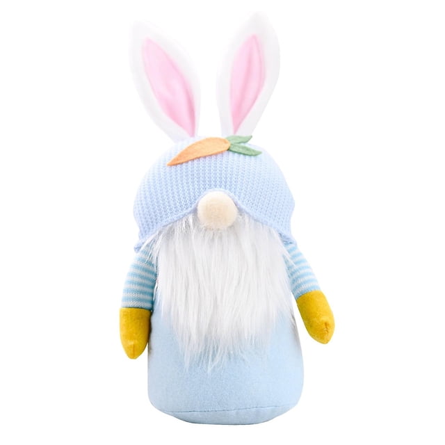 Decoración de Pascua con forma de conejito de peluche con forma de gnomo, 40 cm, HUOGUO, para niños