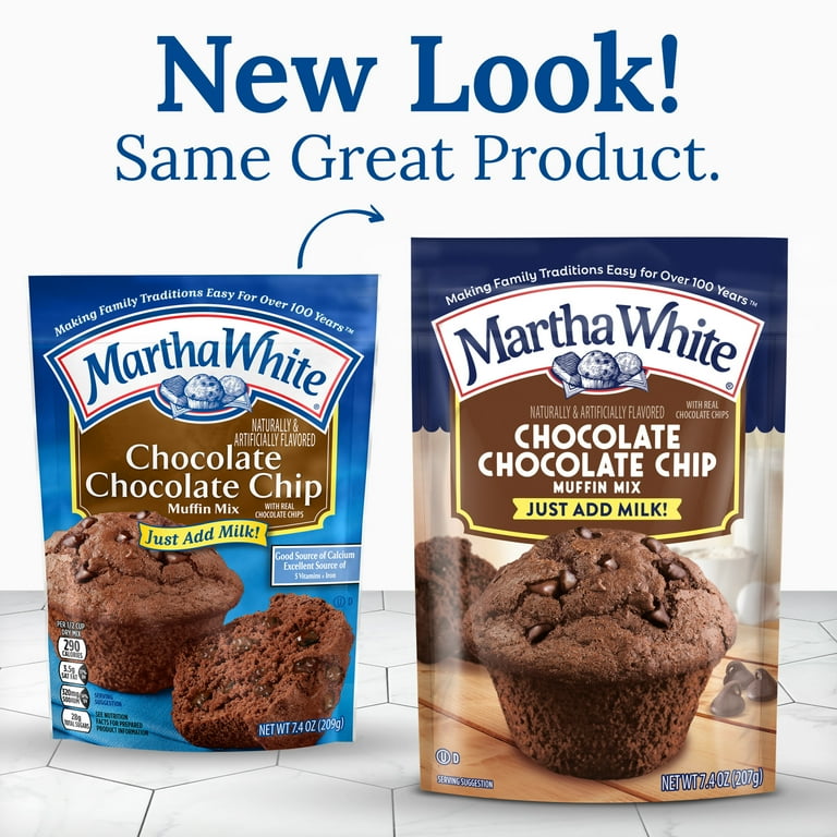 Martha White Chocolate Chocolate Chip Muffin Mix, 7.4 oz