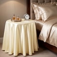 thumbnail image 5 of Round Satin Tablecloth, Party Table Cover, Wedding Dining Decor, Elegant Glossy Drape and Wrinkle Recovery Fabric for Dessert Tables, Wedding Receptions, and Home Dining, 5 of 6