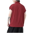 thumbnail image 3 of Molidfa Tank Tops for Men Solid Casual Sleeveless Shirts Cowl Neck Red Ice Silk Tank Tops for Men, 3 of 3