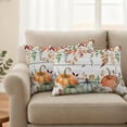 thumbnail image 2 of Sage Green Fall Pumpkins Outdoor Pillow Covers 20"x12" Set of 2,Waterproof Throw Pillow Covers for Patio Furniture,Thanksgiving Autumn Leaves Grey Wood Decorative Cushion Pillowcases for Garden Sofa, 2 of 9