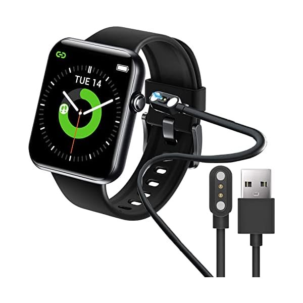 ccwonima Compatible with Pautios Smart Watch Charger, Magnetic USB Charging Cable Replacement Charger Cable Compatible with Pautios Smart Watch / IW2 Smartwatch/Fitniv IW2 Smartwatch (Black)