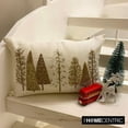 thumbnail image 5 of Christmas Lumbar Pillow Cover, 12" x 26" White & Gold Silk Pillowcase, Modern Christmas Tree Holiday Decor Oblong Pillow Cover For Sofa Couch, Hotels, Living Room, Bed Room - Gold Starry Fir, 5 of 9