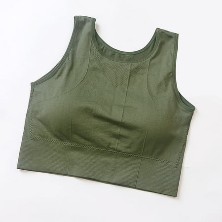 

BUIgtTklOP Bras for Women Women No Steel Ring Sports Bra Fitness Shockproof Large Size Yoga Running Quick-Drying Sports Underwear Army Green L