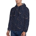 thumbnail image 3 of Lsque Copper-Gold Gloss Outline Lily Flower Pattern Casual Men's Hoodie,Hooded Sweatshirt with Kangaroo Pocket,Pullover Hoodie-Large, 3 of 7