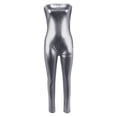 thumbnail image 5 of Riforla Women's Solid Color Metallic Shiny Halter Neck Jumpsuit Sexy Clubwear Romper Jumpsuits for Women Silver M, 5 of 7