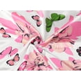 thumbnail image 4 of INSPIRE CHIC Women's Circle Pattern Square Neck Scarf Neckerchief Green Pink White, 4 of 6