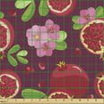 thumbnail image 2 of Ambesonne Fruits Fabric by the Yard Upholstery, Pomegranate Slices Flowers, 1 Yard, Pink and Multicolor, 2 of 5