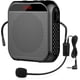 thumbnail image 1 of Portable Voice Amplifier with Wired Microphone Headset: Rechargeable Speaker Loudspeaker (Black), 1 of 5