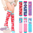 thumbnail image 1 of 6 Pares Calcetines Altos Algodón Unicornio Kawaii Coloridos, 1 of 7