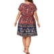 thumbnail image 3 of Vestido Boho de Talla Grande para Mujeres Agnes Orinda, Cuello en V, Hombro Caído, Cintura con Cordón, Vestidos de Playa 4X Azul Real, 3 of 6